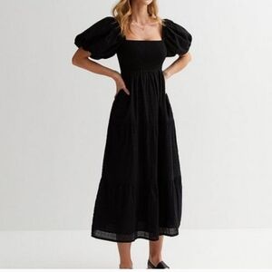 Madewell Black Sophia Midi Dress